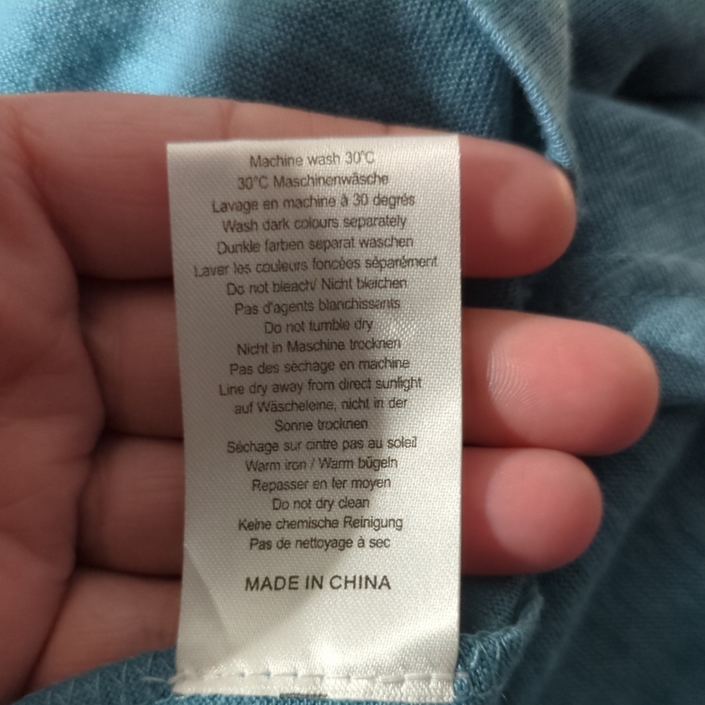 Poetry Blue Linen Asymmetric Layered T-Shirt‎ Size 2 - Picture 6 of 6